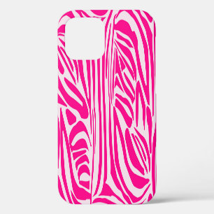 Pink Zebra Print Pattern iPhone 12 Case