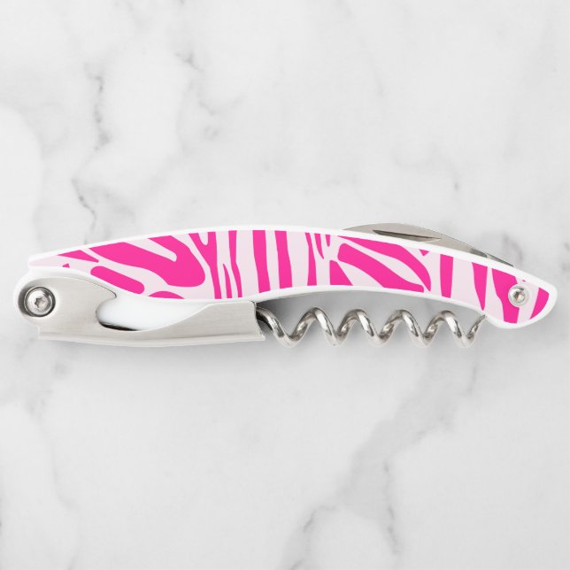 Pink Zebra Print Pattern Corkscrew (Front)