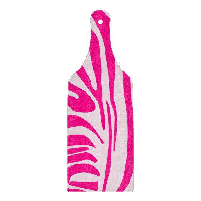 Pink Zebra Print Pattern Cutting Board (Front)