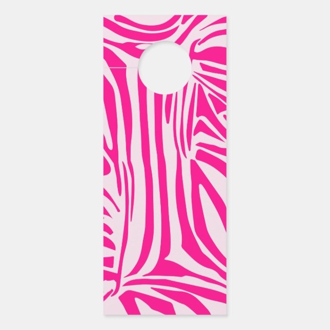 Pink Zebra Print Pattern Door Hanger (Front)