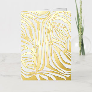 Pink Zebra Print Pattern Foil Holiday Card