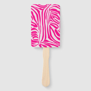Pink Zebra Print Pattern Hand Fan