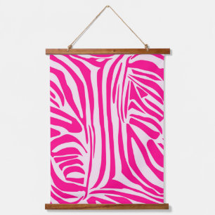 Pink Zebra Print Pattern Hanging Tapestry