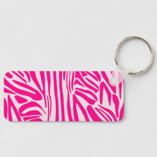 Pink Zebra Print Pattern Keychain