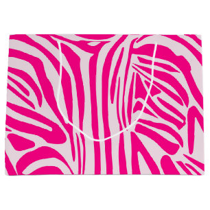 Pink Zebra Print Pattern Large Gift Bag
