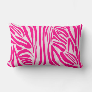 Pink Zebra Print Pattern Lumbar Pillow