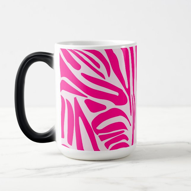 Pink Zebra Print Pattern Magic Mug (Left)