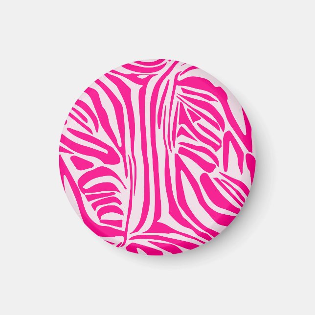 Pink Zebra Print Pattern Magnet (Front)