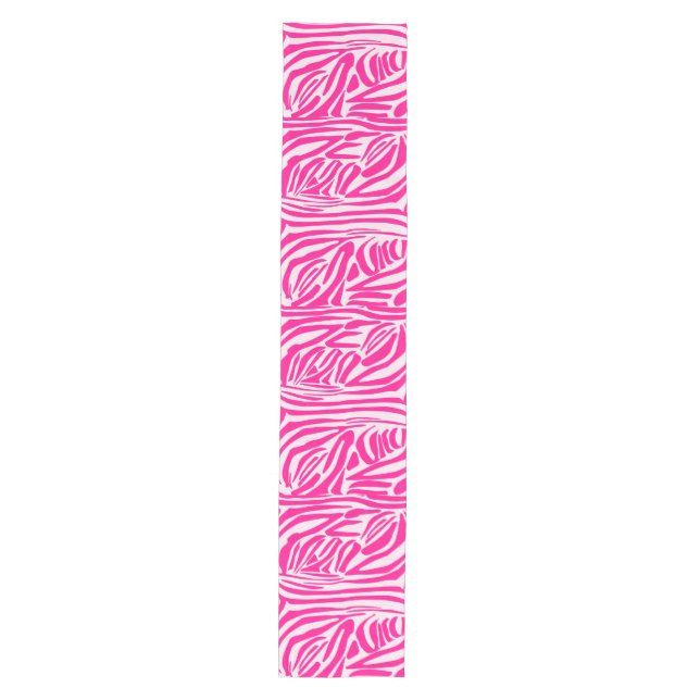 Pink Zebra Print Pattern Medium Table Runner (Front)