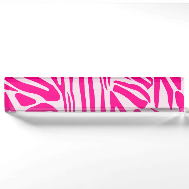Pink Zebra Print Pattern Nameplate (Front)