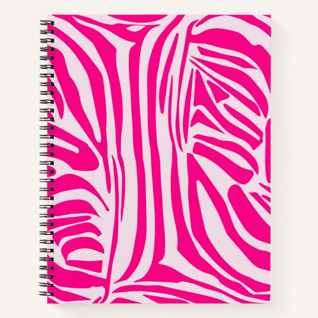 Pink Zebra Print Pattern Notebook (Front)