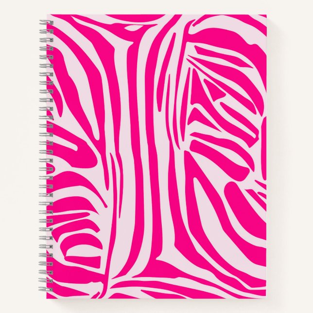 Pink Zebra Print Pattern Notebook (Front)