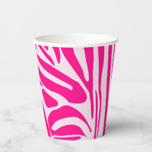 Pink Zebra Print Pattern Paper Cups