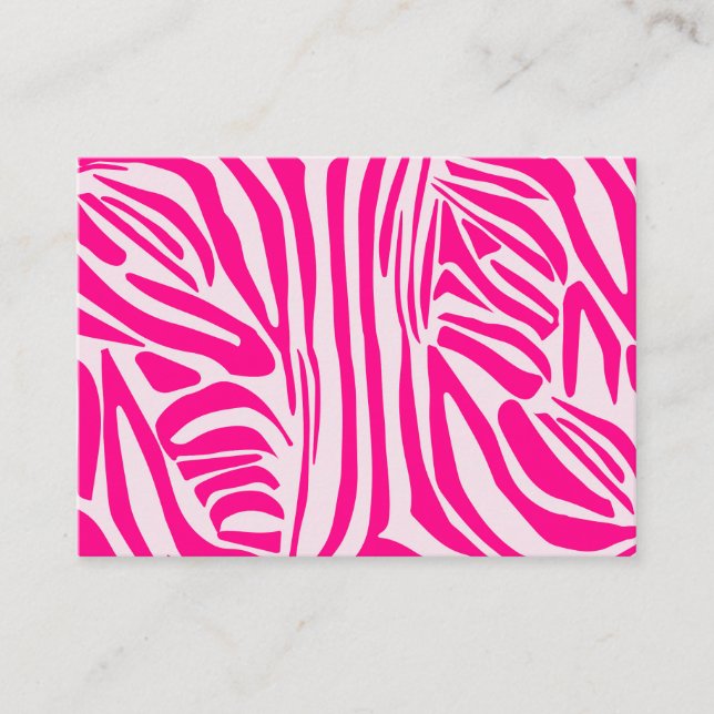 Pink Zebra Print Pattern Referral Card (Front)