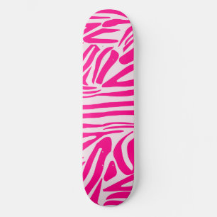 Pink Zebra Print Pattern Skateboard