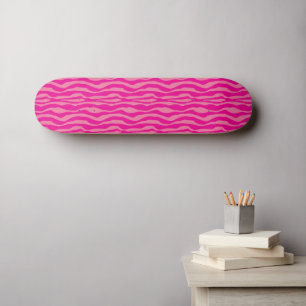 Pink Zebra Print Pattern Skateboard