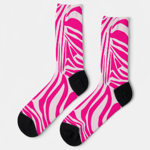 Pink Zebra Print Pattern Socks