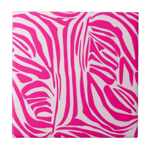 Pink Zebra Print Pattern Tile