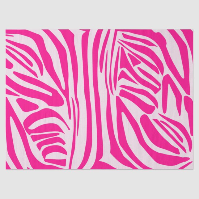 Pink Zebra Print Pattern Tissue Paper (Front)