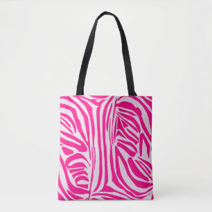 Pink Zebra Print Pattern Tote Bag
