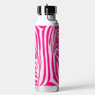 Pink Zebra Print Pattern Water Bottle