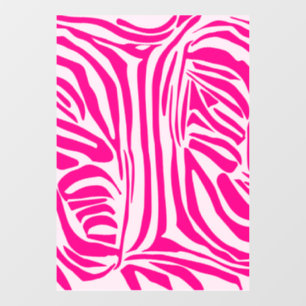 Pink Zebra Print Pattern Window Cling