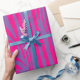 Pink Zebra Print Pattern Wrapping Paper