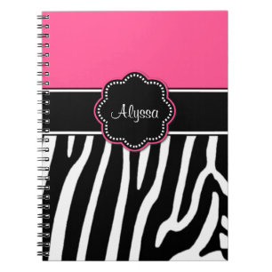 Pink Zebra Print Personalized Journal
