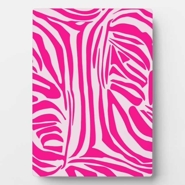 Pink zebra print plaque (Front)