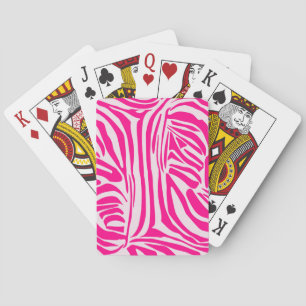 Pink zebra print playing cards