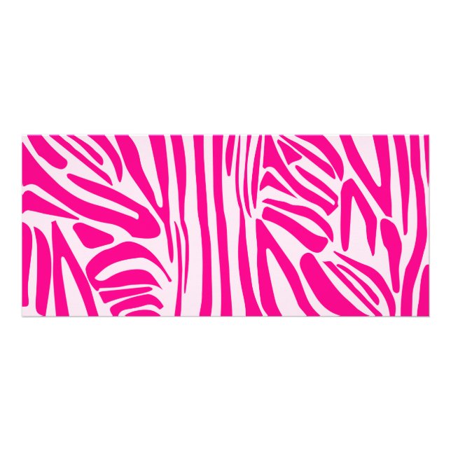 Pink zebra print rack card (Front)