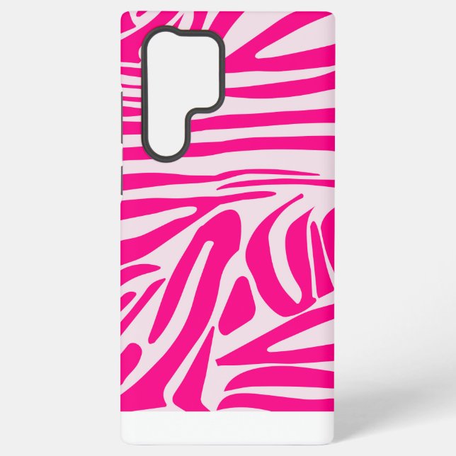 Pink zebra print samsung galaxy s22 ultra case (Back)