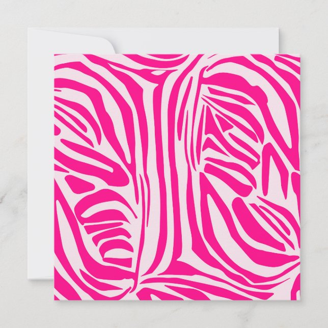Pink zebra print save the date (Front)