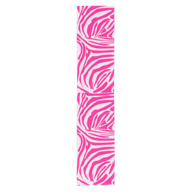 Pink zebra print short table runner (Front)