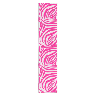 Pink zebra print short table runner