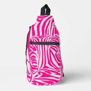 Pink zebra print sling bag
