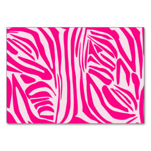 Pink zebra print table number