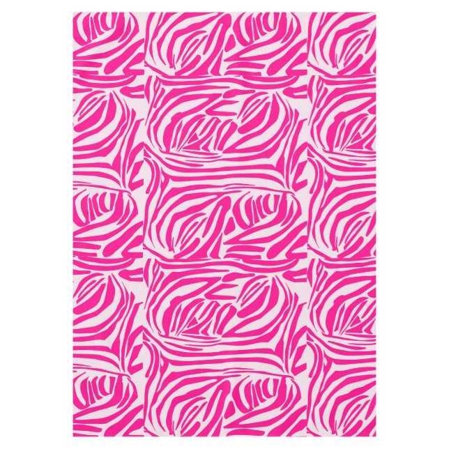 Pink zebra print tablecloth (Front)