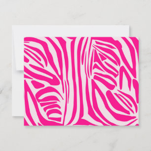 Pink zebra print thank you card