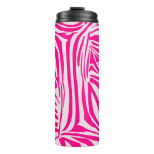 Pink zebra print thermal tumbler