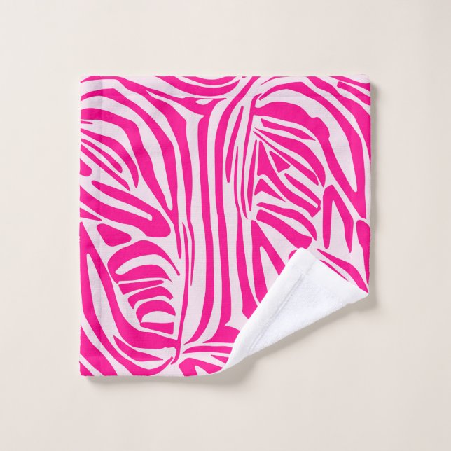 Pink zebra print wash cloth (Wash Cloth)