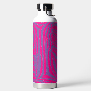 Pink zebra print water bottle