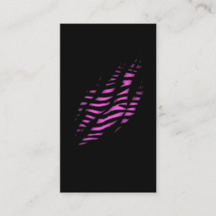 Pink Zebra Skin Print Torn Claw Business Card