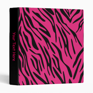 Pink Zebra Stripe 3 Ring Binder
