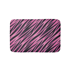 Pink Zebra Stripe Background Bath Mat