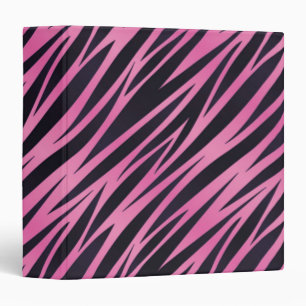 Pink Zebra Stripe Background Binder