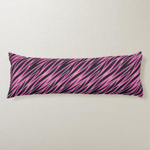 Pink Zebra Stripe Background Body Pillow