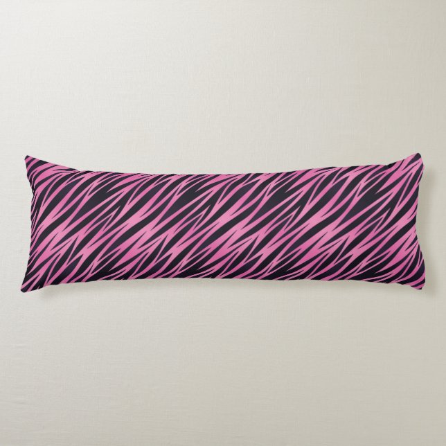 Pink Zebra Stripe Background Body Pillow (Front)