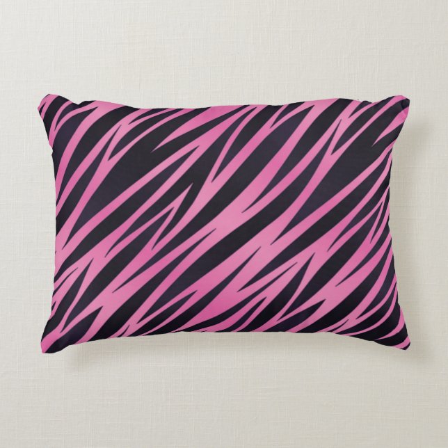 Pink Zebra Stripe Background Decorative Pillow (Front)
