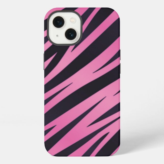 Pink Zebra Stripe Background iPhone Case (Back)
